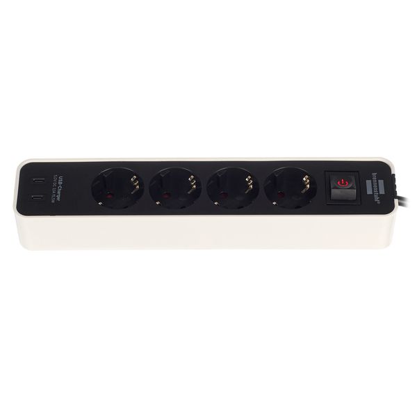 Brennenstuhl Ecolor 4-Way 1,5m USB sw/wh