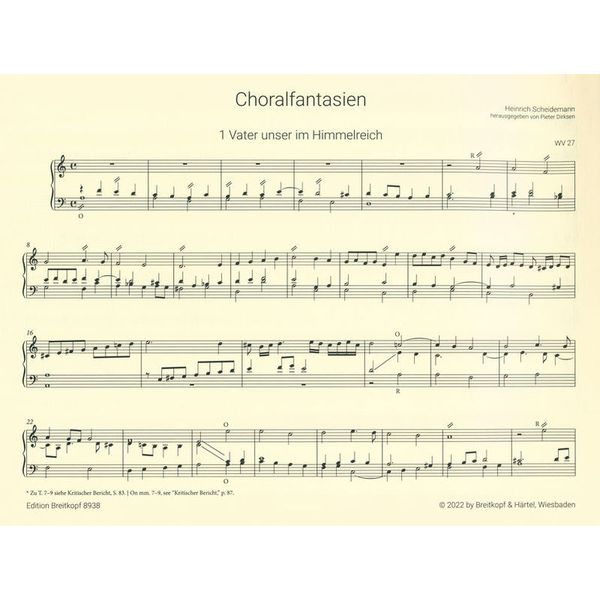 Breitkopf & Härtel Scheidemann Choralfantasien