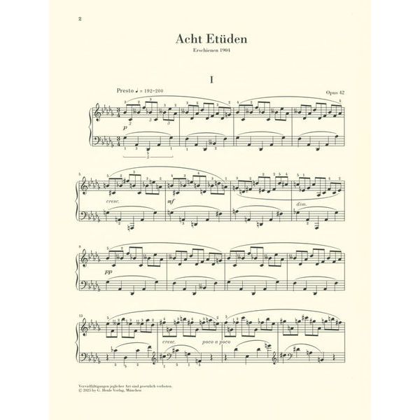 Henle Verlag Skrjabin Acht Etüden op.42