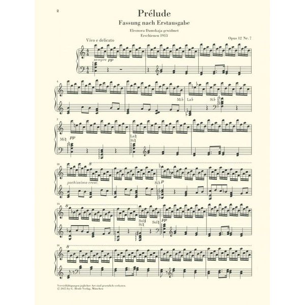 Henle Verlag Prokofjew Werke for Harfe