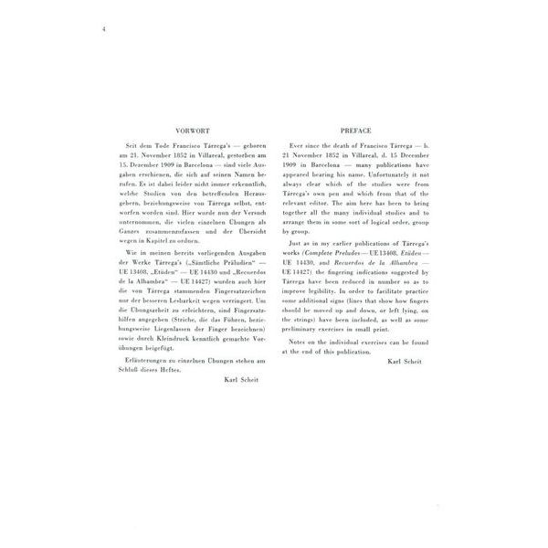 Universal Edition Tárrega Technische Studien