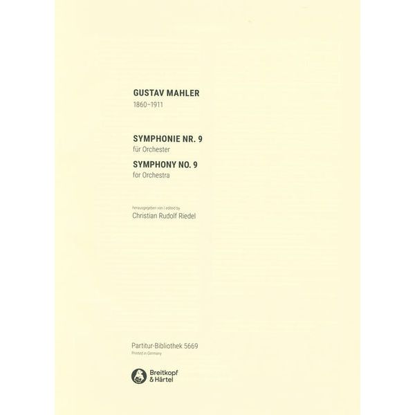 Breitkopf & Härtel Mahler Symphonie Nr. 9