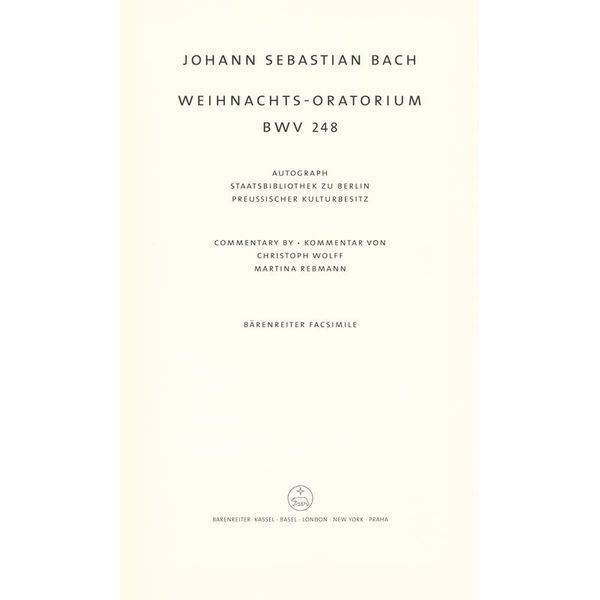 Bärenreiter Bach Weihnachts-Oratorium