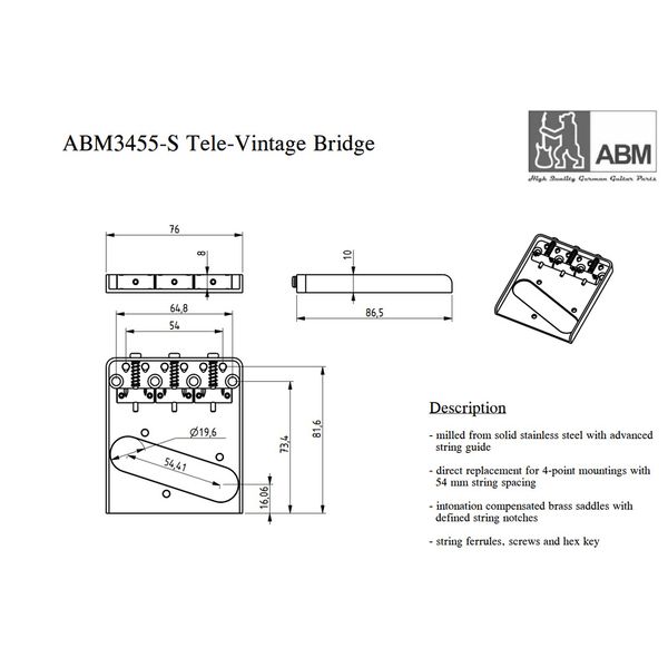 ABM 6455-S T-Style Bridge