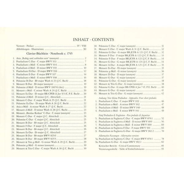 Edition Peters Clavier-Büchlein Johann Christ
