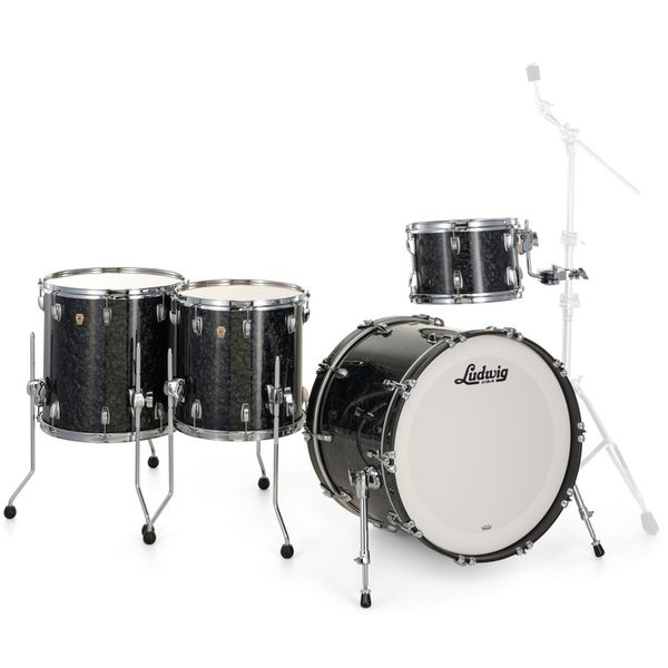 Ludwig Classic Maple 4pcs Ebony Pearl