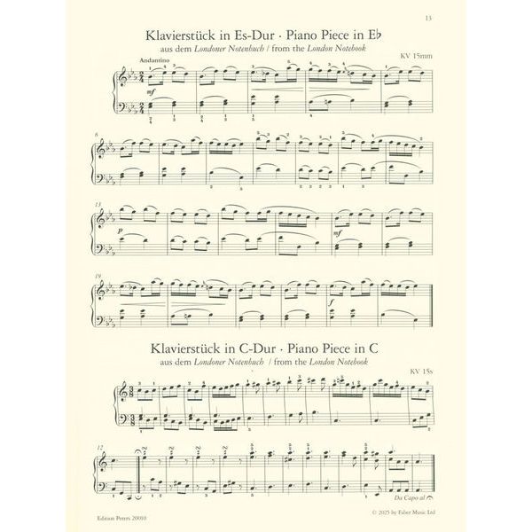 Edition Peters Mozart Meisterwerke