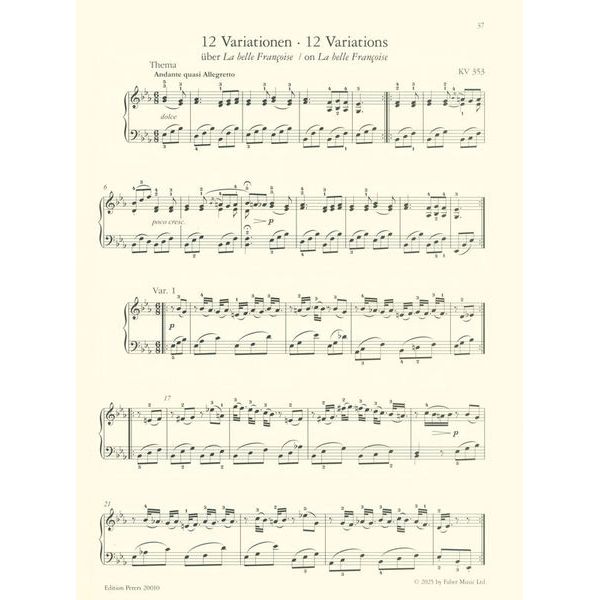 Edition Peters Mozart Meisterwerke
