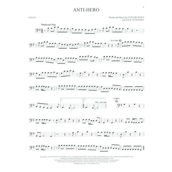 Hal Leonard 101 Top Hits for Cello