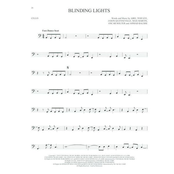 Hal Leonard 101 Top Hits for Cello