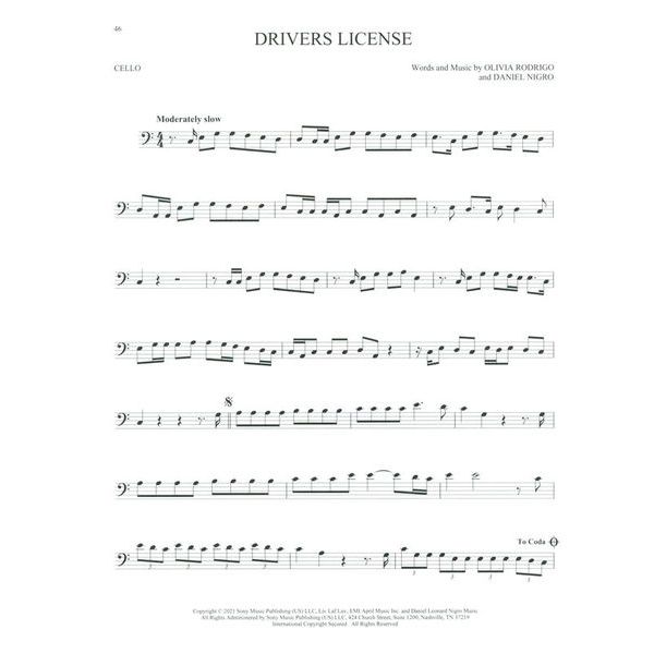 Hal Leonard 101 Top Hits for Cello