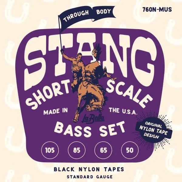 La Bella 760N-MUS BK Nylon Stang Bass