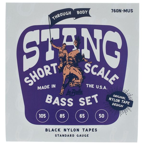 La Bella 760N-MUS BK Nylon Stang Bass