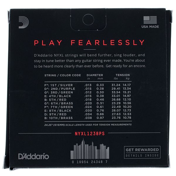 Daddario NYXL1238PS E9 Pedal Steel