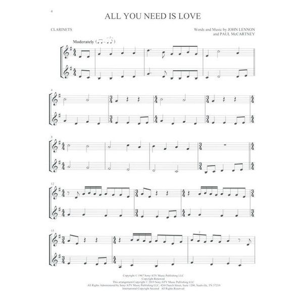 Hal Leonard The Beatles For Two Clarinets