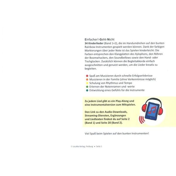LeuWa-Verlag 34 Kinderlieder Rainbow