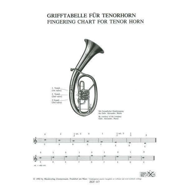 Zimmermann Verlag Grifftabelle Tenorhorn