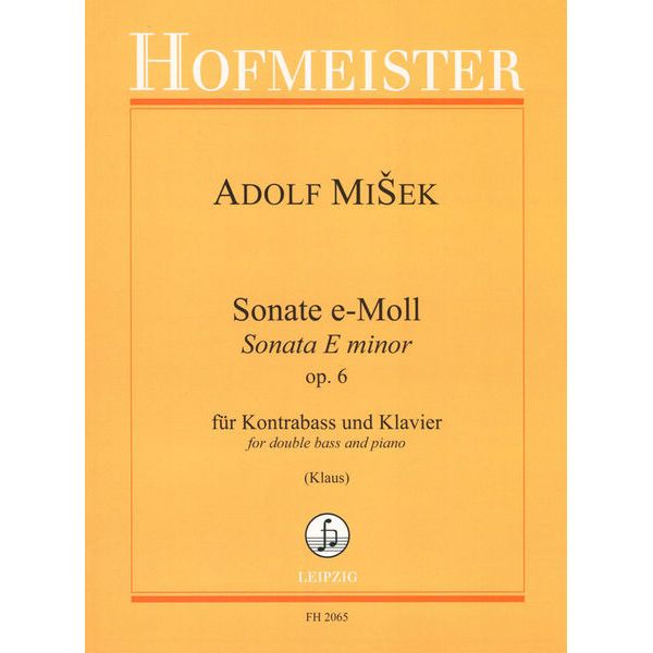 Friedrich Hofmeister Verlag Misek Sonate e-Moll Kontrabass