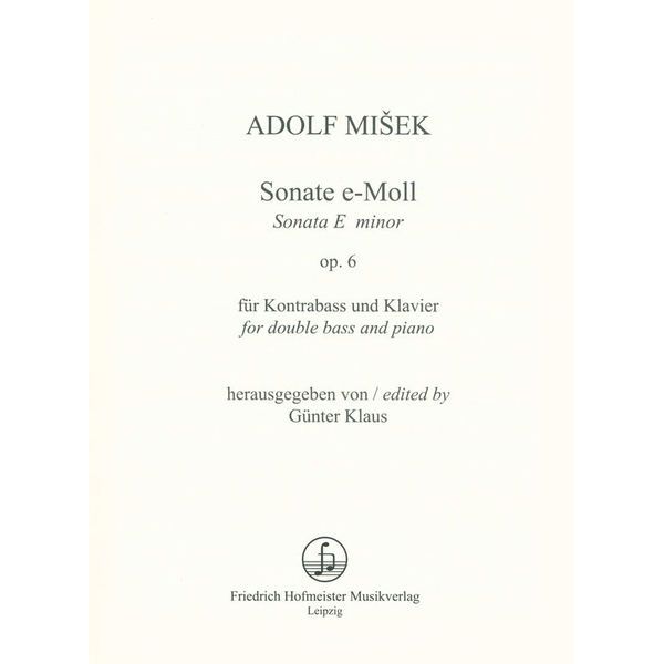 Friedrich Hofmeister Verlag Misek Sonate e-Moll Kontrabass