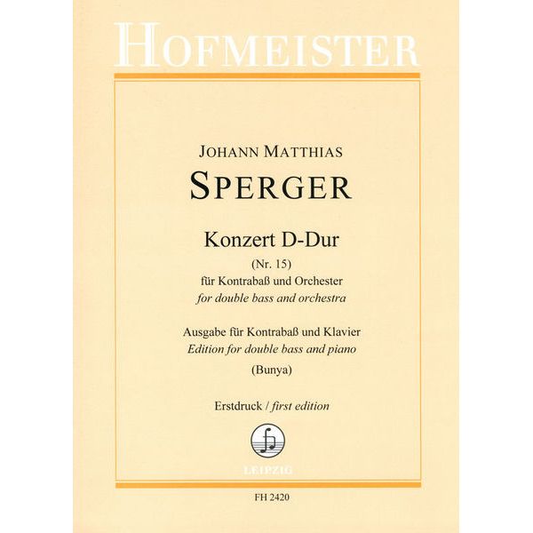 Friedrich Hofmeister Verlag Sperger Konzert Nr. 15 D-Dur