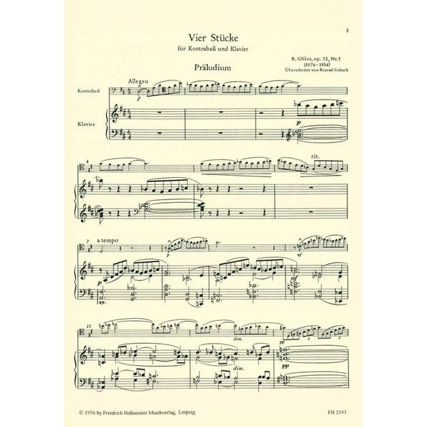 Friedrich Hofmeister Verlag Glière 4 Stücke op. 32