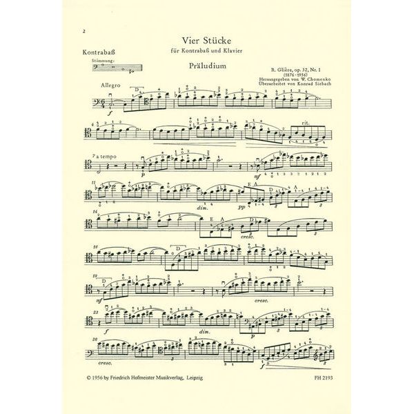 Friedrich Hofmeister Verlag Glière 4 Stücke op. 32