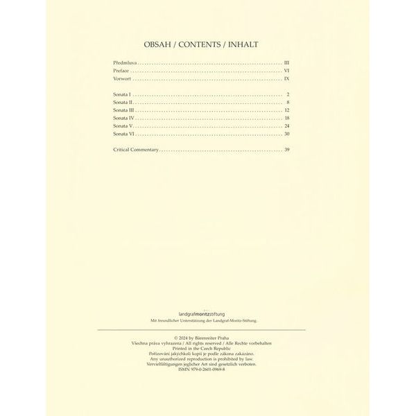 Bärenreiter Myslivecek 6 Leichte Sonaten