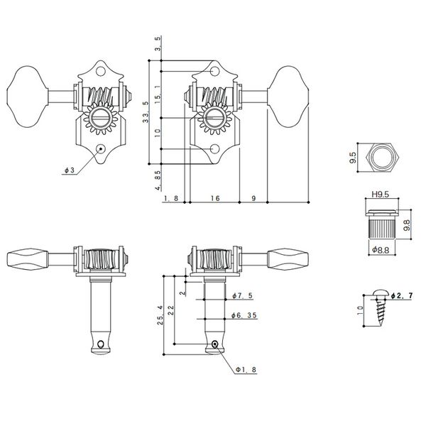 Gotoh SE770-06M 3L/3R C Tuners