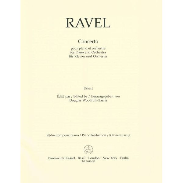 Bärenreiter Ravel Concerto für Klavier