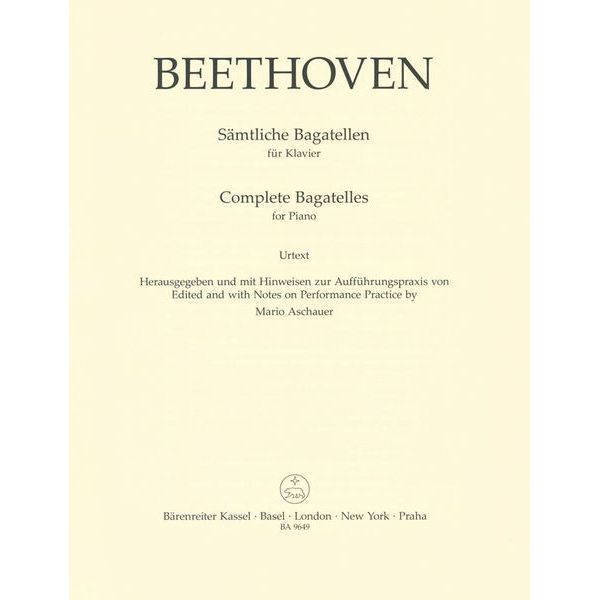 Bärenreiter Beethoven Sämtliche Bagatellen