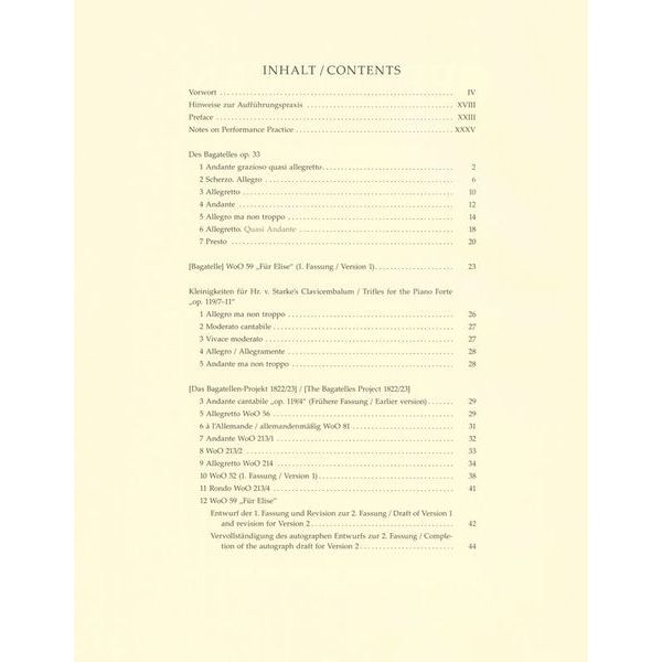 Bärenreiter Beethoven Sämtliche Bagatellen