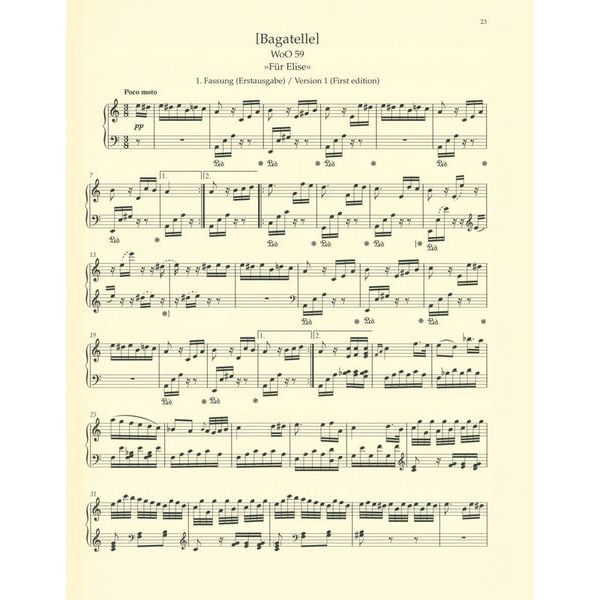 Bärenreiter Beethoven Sämtliche Bagatellen