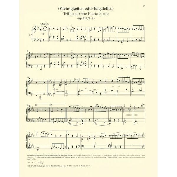 Bärenreiter Beethoven Sämtliche Bagatellen