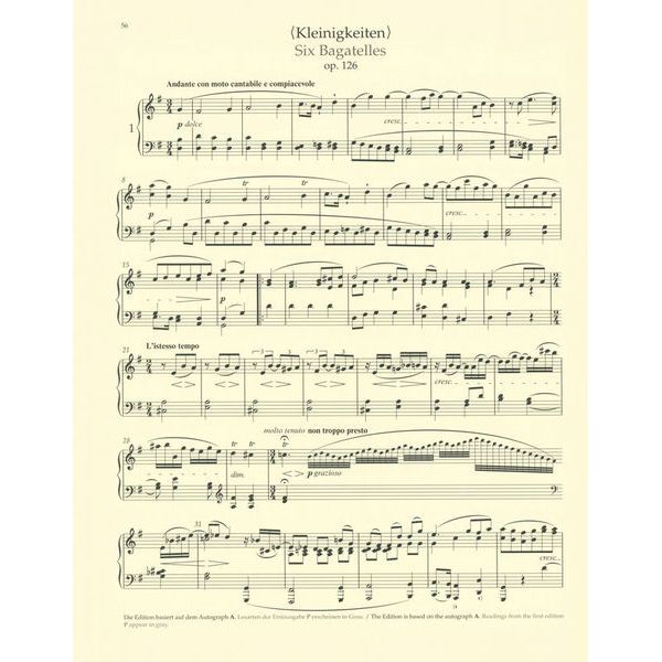 Bärenreiter Beethoven Sämtliche Bagatellen