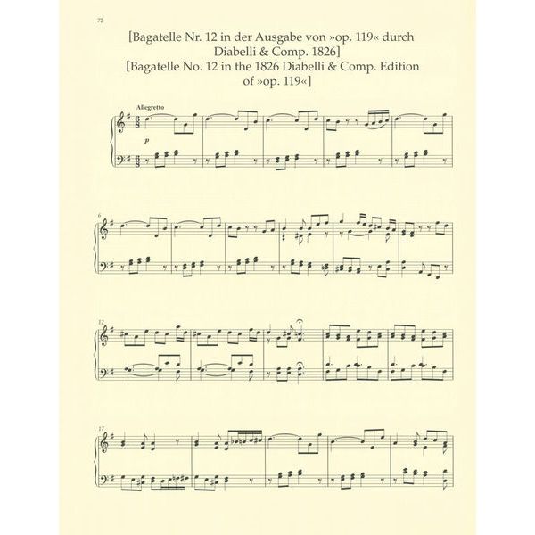 Bärenreiter Beethoven Sämtliche Bagatellen