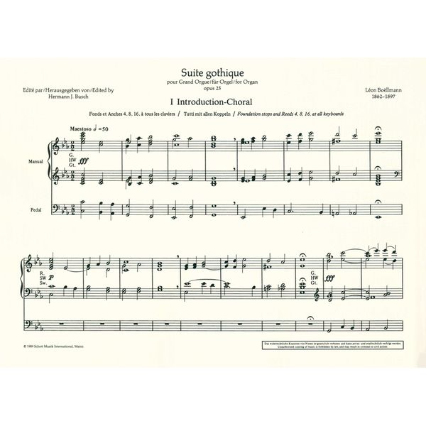 Schott Boellmann Suite Gothique