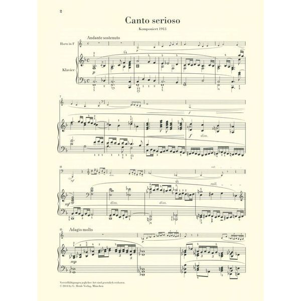 Henle Verlag Nielsen Canto Serioso for Horn