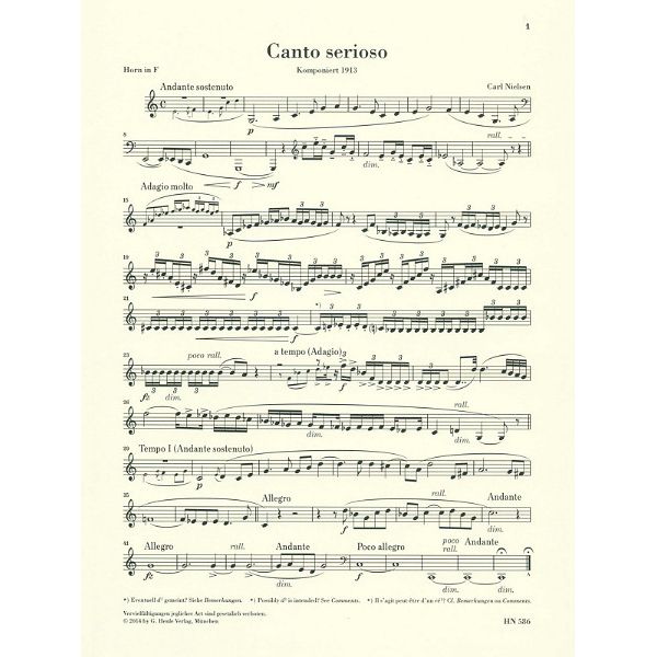 Henle Verlag Nielsen Canto Serioso for Horn
