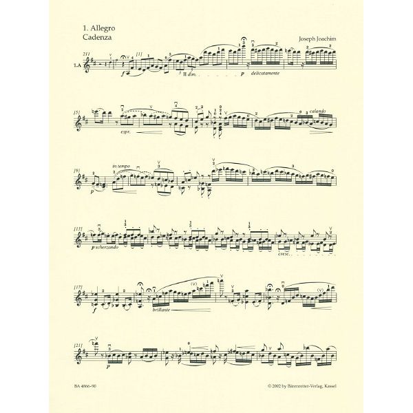 Bärenreiter Mozart Violinkonzert D-Dur