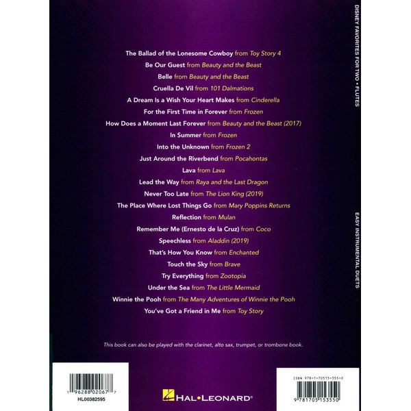 Hal Leonard Disney Favorites Two Flute