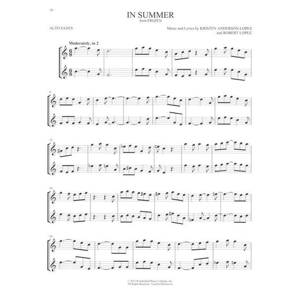 Hal Leonard Disney Favorites Two Alto Sax