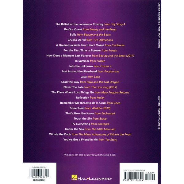 Hal Leonard Disney Favorites Two Violin