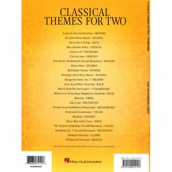 Hal Leonard Classical Themes Two Trombones