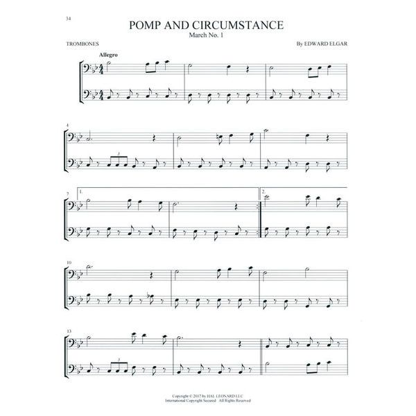 Hal Leonard Classical Themes Two Trombones