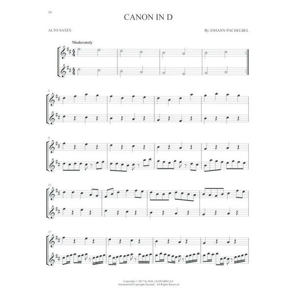 Hal Leonard Classical Themes Two Alto Sax