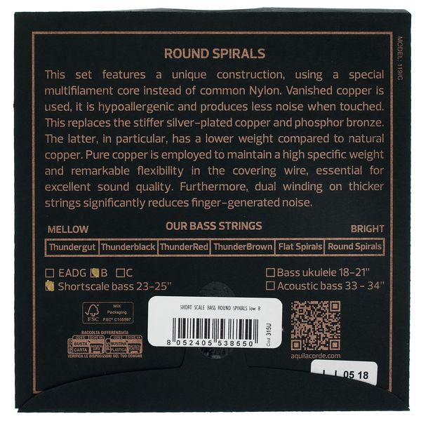 Aquila 315U Short Scale Bass Single B