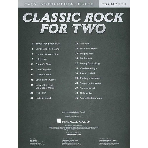 Hal Leonard Classic Rock Two Trumpets