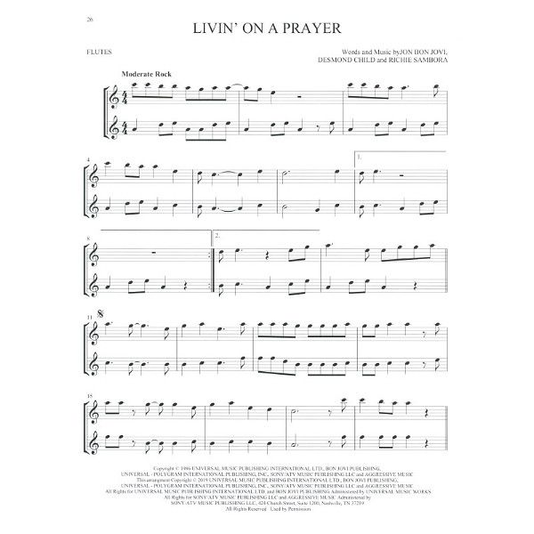 Hal Leonard Classic Rock Two Flutes