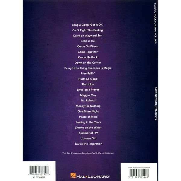 Hal Leonard Classic Rock Two Cellos