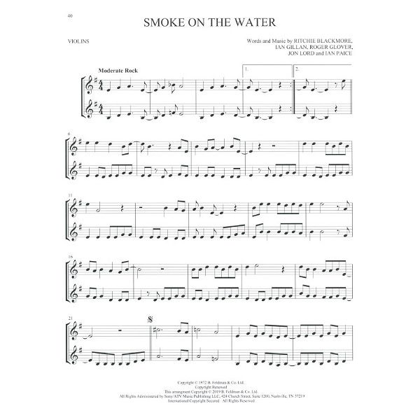 Hal Leonard Classic Rock Two Violins